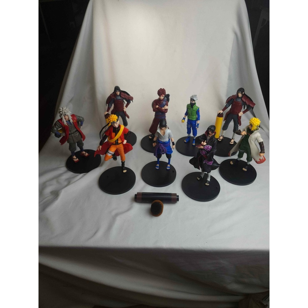 Naruto Shippuden Anime Figure Lot of 9 Sasuke Itachi Kakashi Gaara Jiraiya PVC